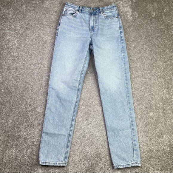 American Eagle Outfitters Denim - American Eagle Mom Jeans Women's 0 Blue Tapered Leg High Rise Light Wash